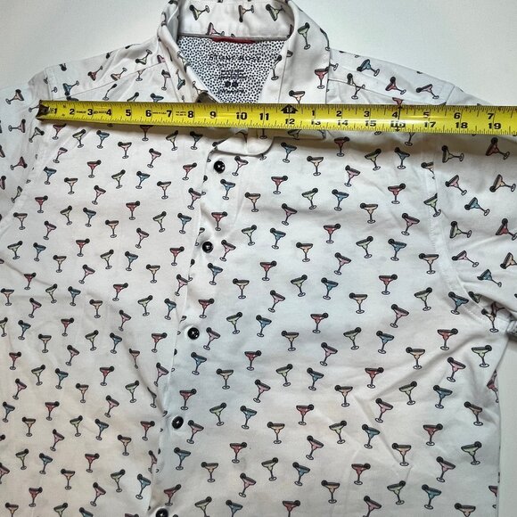 Stone Rose Margarita Graphic Print Short Sleeve Button Up Shirt SZ XL TG Polo - Picture 10 of 16